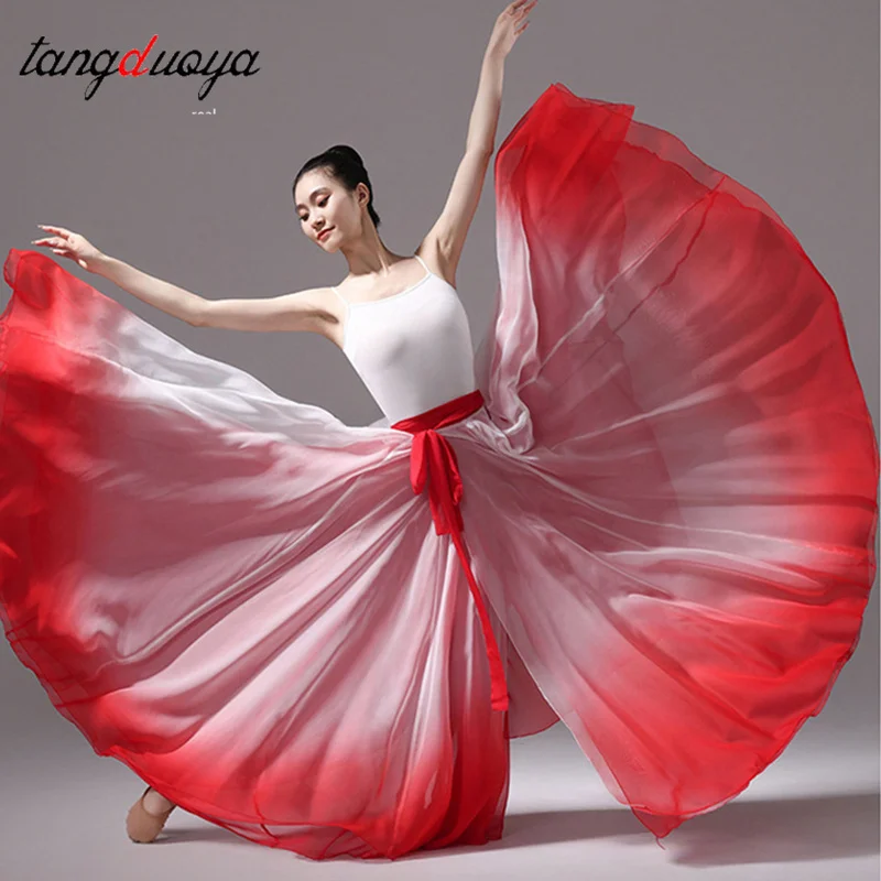 Women Classical Dance Half Skirts Practice Costume Gradient Gauze Chiffon Elegant Performance Half Dress Both sides can wear
Women Classical Dance Half Skirts Practice Costume Gradient Gauze Chiffon Elegant Performance Half Dress Both sides can wear