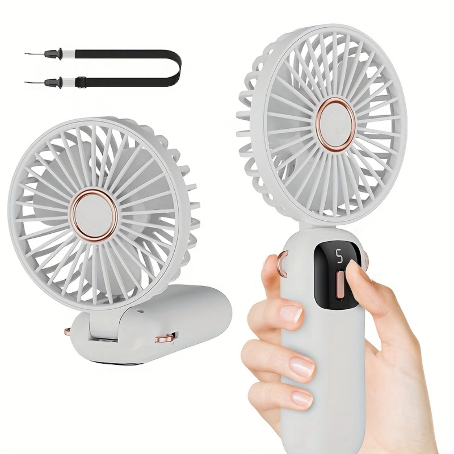 Portable Rechargeable USB Fan With Neck Hanging Design, Leafless Personal Cooling Fan With Digital Display, Foldable Mobile Hold
Portable Rechargeable USB Fan With Neck Hanging Design, Leafless Personal Cooling Fan With Digital Display, Foldable Mobile Hold