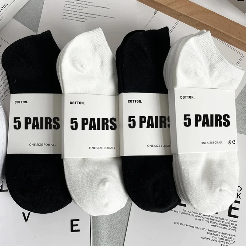 High Quality Men's Socks Cotton Black Spring Summer Business Casual Breathable Boat Socks Thin Cut Short Sokken 5Pairs Size38-44
High Quality Men's Socks Cotton Black Spring Summer Business Casual Breathable Boat Socks Thin Cut Short Sokken 5Pairs Size38-44
