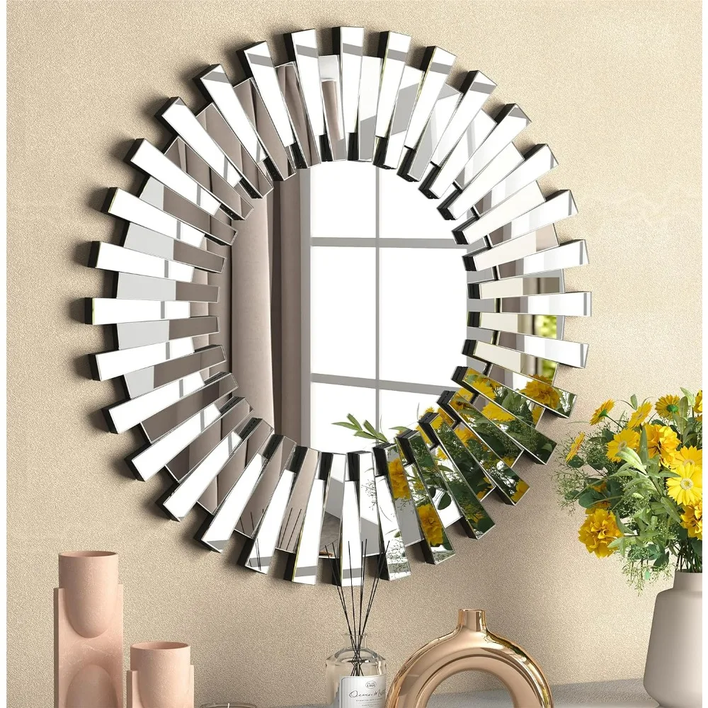 Decorative Mirrors for Wall Home Decor Round Wall Mirror 32 inch Large Modern Silver Mirrors Glass Wall Art Sunburst
Decorative Mirrors for Wall Home Decor Round Wall Mirror 32 inch Large Modern Silver Mirrors Glass Wall Art Sunburst