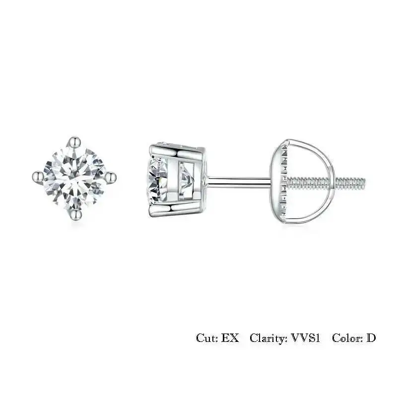 JoiasHome 925 Sterling Silver 0.5-2CT D Color VVS1 Moissanite Stud Earrings For Women Classic Dazzling Wedding Gift Jewelry
JoiasHome 925 Sterling Silver 0.5-2CT D Color VVS1 Moissanite Stud Earrings For Women Classic Dazzling Wedding Gift Jewelry