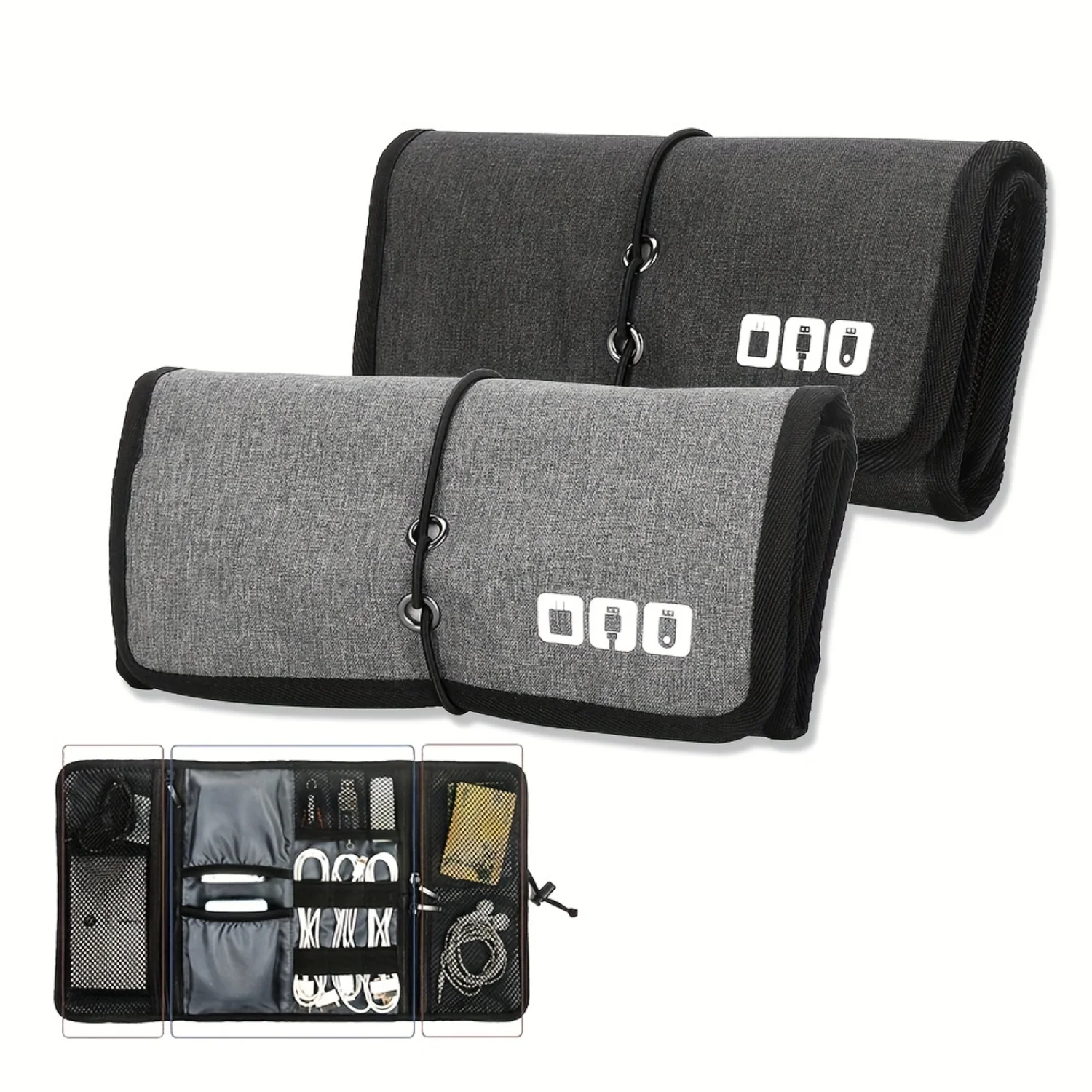 Electronic Organizer Cord Pouch, Travel Cable Charger Phone Accessories Bag Organizer, Roll Up Tech Carrying For USB Cables
Electronic Organizer Cord Pouch, Travel Cable Charger Phone Accessories Bag Organizer, Roll Up Tech Carrying For USB Cables