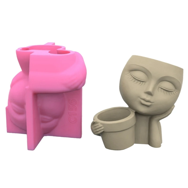 for Creative Human Face for Doll Silicone Mold Succulent Flowerpot Clay Cement Plaster Molds DIY Home Garden Flower Pots
for Creative Human Face for Doll Silicone Mold Succulent Flowerpot Clay Cement Plaster Molds DIY Home Garden Flower Pots