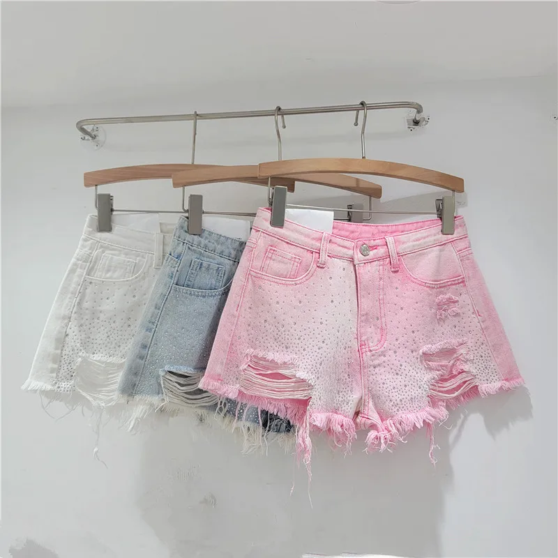 Heavy Industry Hot Diamond Denim Shorts Women 2024 Summer New High Waist Slim Hot Girl Hole Raw Edge Wide Leg Hot Pants
Heavy Industry Hot Diamond Denim Shorts Women 2024 Summer New High Waist Slim Hot Girl Hole Raw Edge Wide Leg Hot Pants