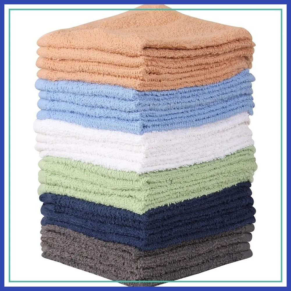 24 Pack Wash Cloth Set - 100% Cotton Flannel Face Cloths, Highly Absorbent & Soft Fingertip Towels (Multi)
24 Pack Wash Cloth Set - 100% Cotton Flannel Face Cloths, Highly Absorbent & Soft Fingertip Towels (Multi)