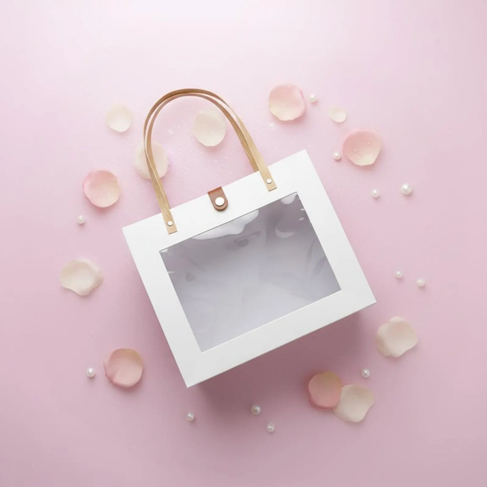 Clear Window Gift Bag DIY Easy-to-Use Paper Tote Bag with Handles Transparent Window Tote Reinforced Bottom for Weddings
Clear Window Gift Bag DIY Easy-to-Use Paper Tote Bag with Handles Transparent Window Tote Reinforced Bottom for Weddings
