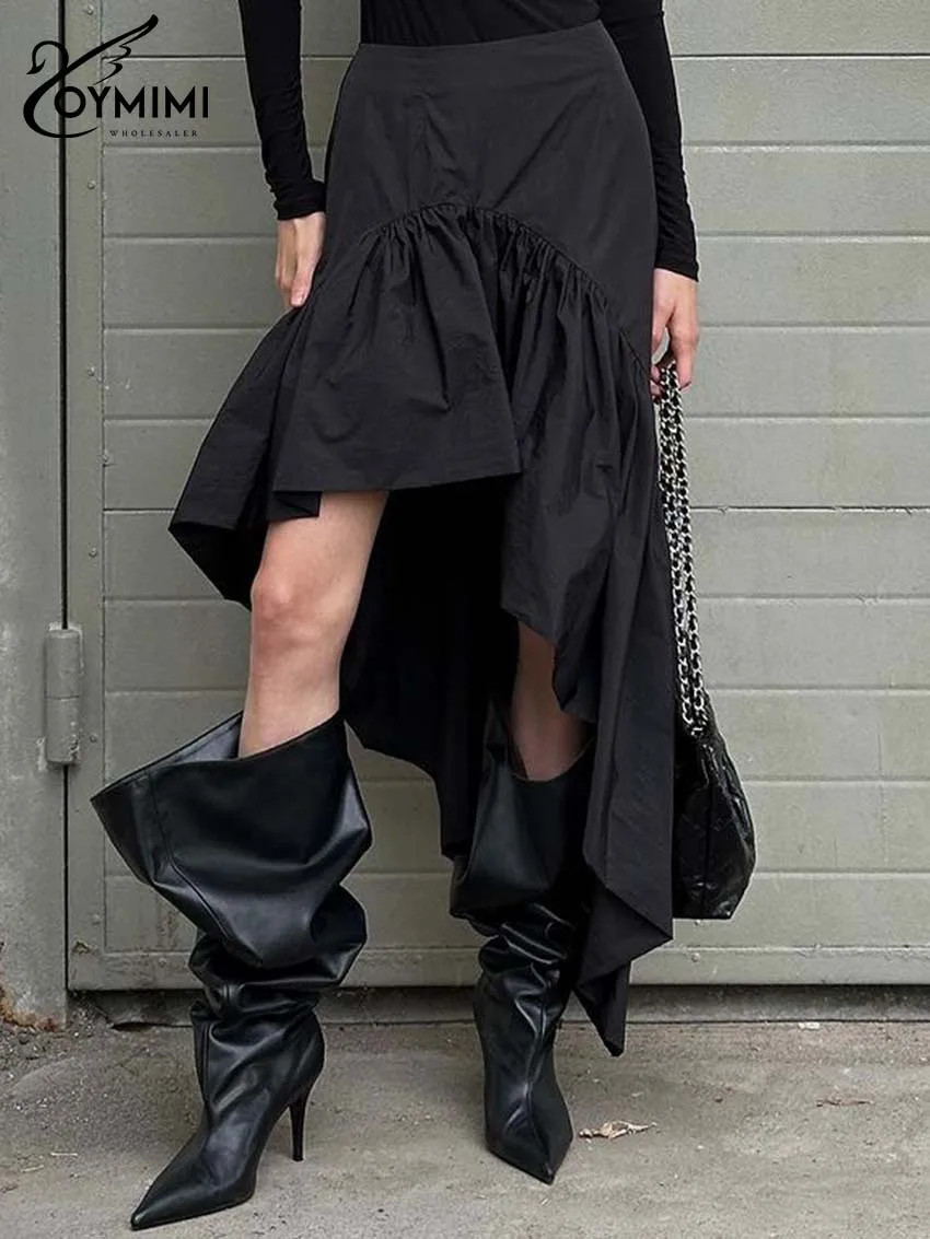 Oymimi Elegant Black Loose Women's Skirt Fashion High Waisted Ruffled Skirts Casual Asymmetrical Ankle-Length Skirts Streetwear
Oymimi Elegant Black Loose Women's Skirt Fashion High Waisted Ruffled Skirts Casual Asymmetrical Ankle-Length Skirts Streetwear