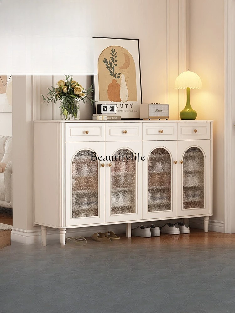 Home shoe cabinet Home door against the wall French high-end entrance cabinet Solid wood locker
Home shoe cabinet Home door against the wall French high-end entrance cabinet Solid wood locker
