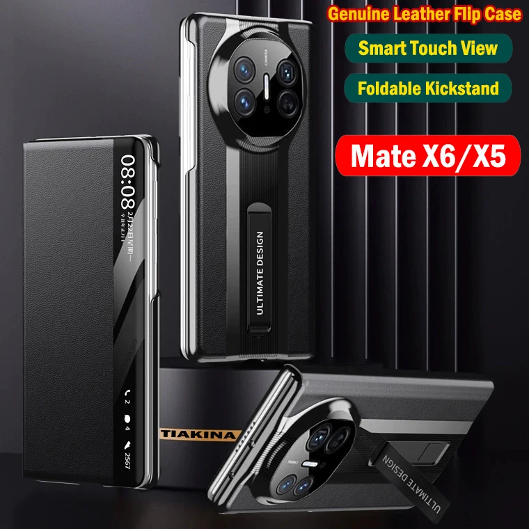 Модный чехол для Huawei Mate X5 X6, натуральная кожа, умный сенсорный вид, откидной чехол, чехол для сна с держателем подставки
Модный чехол для Huawei Mate X5 X6, натуральная кожа, умный сенсорный вид, откидной чехол, чехол для сна с держателем подставки