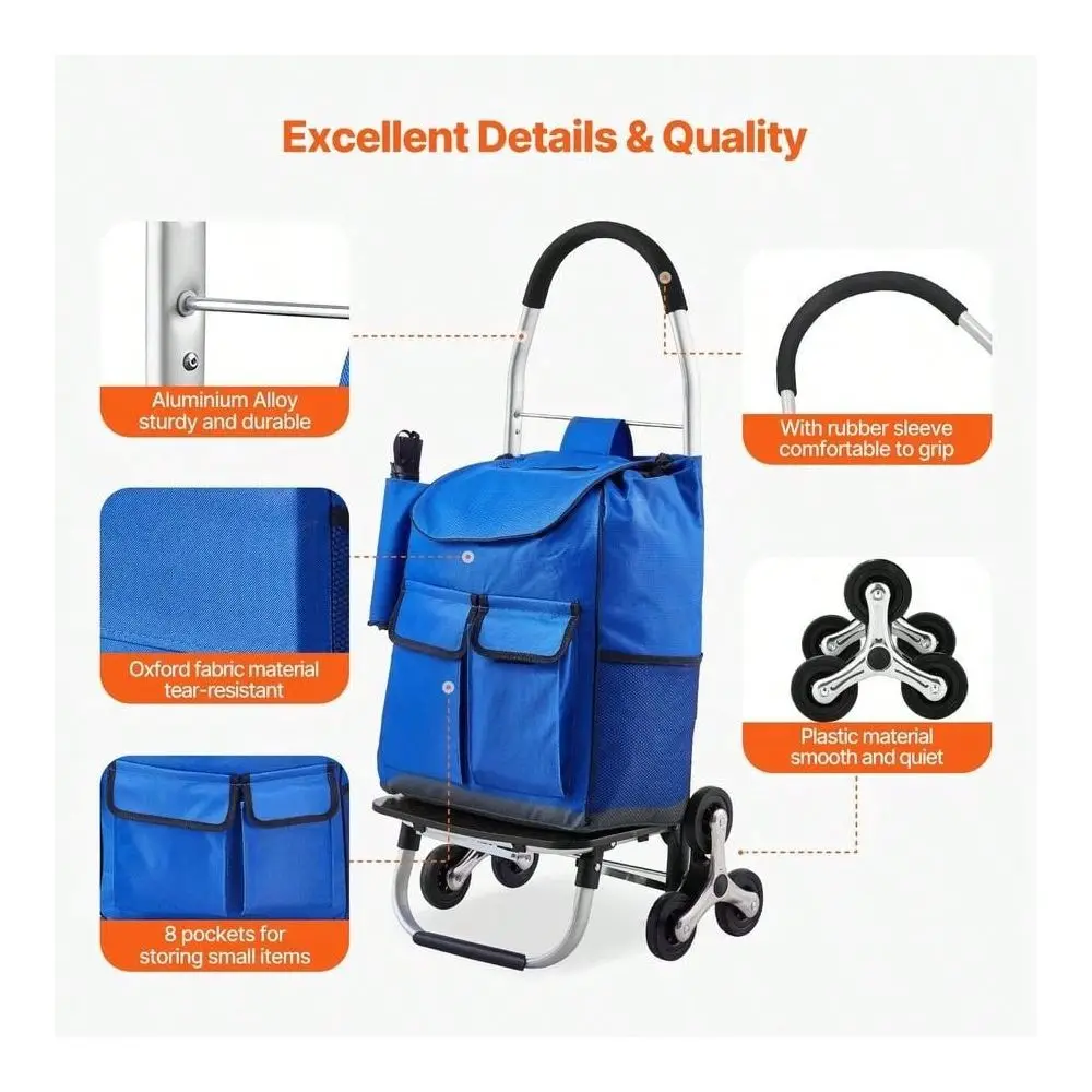 Shipping Stair Climber Trolley Dolly, 36L Folding Shopping Cart, Grocery Cart Trolley Laundry Stair Climbing Handcart With 6 Wh
Shipping Stair Climber Trolley Dolly, 36L Folding Shopping Cart, Grocery Cart Trolley Laundry Stair Climbing Handcart With 6 Wh
