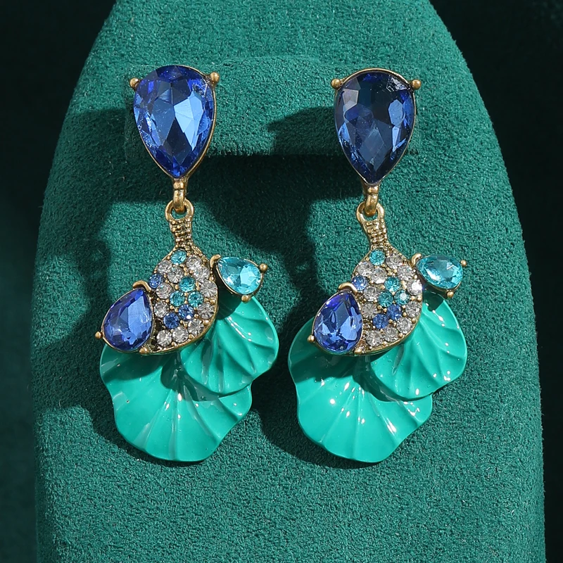 Vintage Blue Enamel Earrings Large Leaf Water Drop Dangle Crystal For Women Retro Luxury Designer Antique Jewelry Party 2025 New
Vintage Blue Enamel Earrings Large Leaf Water Drop Dangle Crystal For Women Retro Luxury Designer Antique Jewelry Party 2025 New
