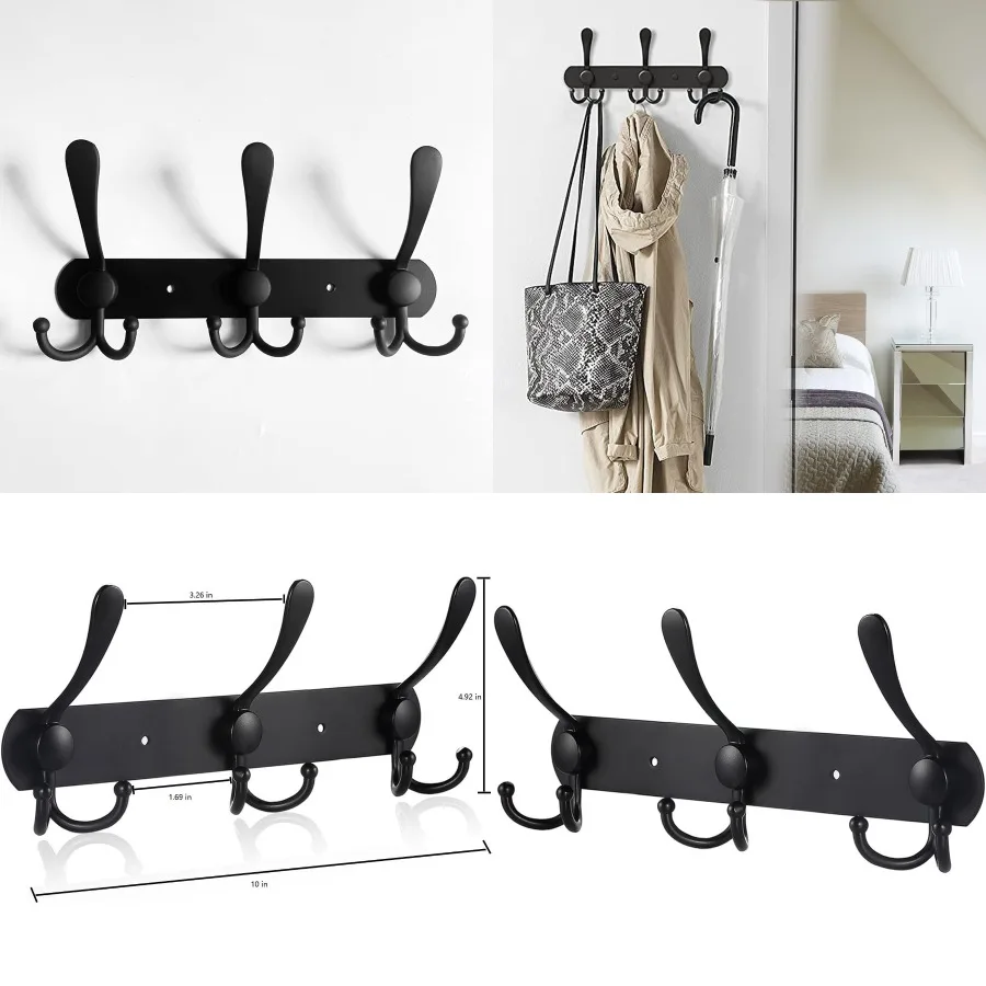 Wall Mounted 3Tier Stainless Steel Coat Hook Set for Coats Hats Robes Towels in Mudroom Entryway or Hallway Black 1 Pack 3 Hook
Wall Mounted 3Tier Stainless Steel Coat Hook Set for Coats Hats Robes Towels in Mudroom Entryway or Hallway Black 1 Pack 3 Hook