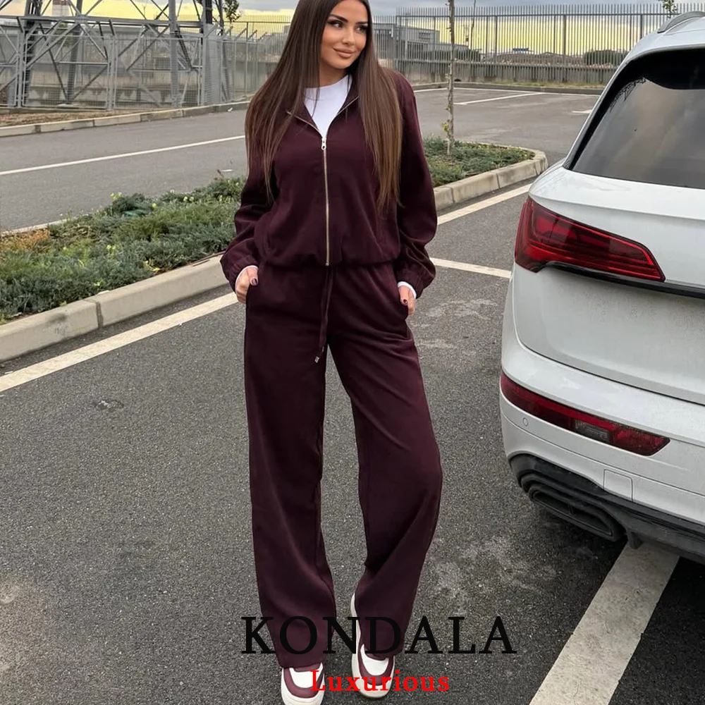 KONDALA Широкие брюки, комплект из 2 предметов для женщин, куртка с капюшоном и длинными рукавами, пальто, брюки, женский костюм, осень 2024, женская одежда
KONDALA Широкие брюки, комплект из 2 предметов для женщин, куртка с капюшоном и длинными рукавами, пальто, брюки, женский костюм, осень 2024, женская одежда