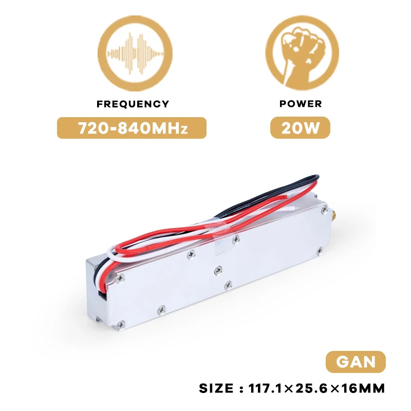 720-840MHz Module for Anti Drone Signal Shielding Device Blocking FPV UAV C-UAS RF Power Amplifier Jamming Interceptor Jam
720-840MHz Module for Anti Drone Signal Shielding Device Blocking FPV UAV C-UAS RF Power Amplifier Jamming Interceptor Jam
