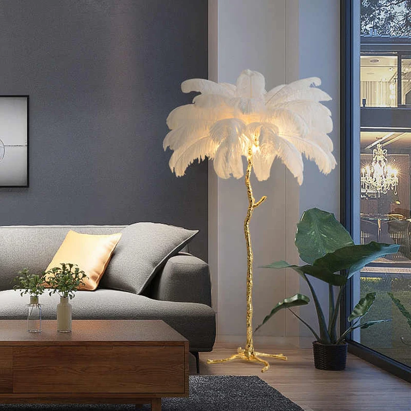 Modern Luxury Bedroom Living Room Resin/copper Floor Lamp Led Standing Ostrich Feather Feather Designer Floor Lamp
Modern Luxury Bedroom Living Room Resin/copper Floor Lamp Led Standing Ostrich Feather Feather Designer Floor Lamp