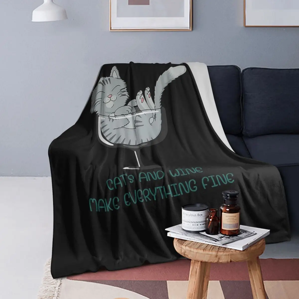 Cat's And Wine Make Everything Fine. Forest Cat Blanket Flannel Throw Blanket Plush for Bed Living room Picnic Travel Home Sofa
Cat's And Wine Make Everything Fine. Forest Cat Blanket Flannel Throw Blanket Plush for Bed Living room Picnic Travel Home Sofa