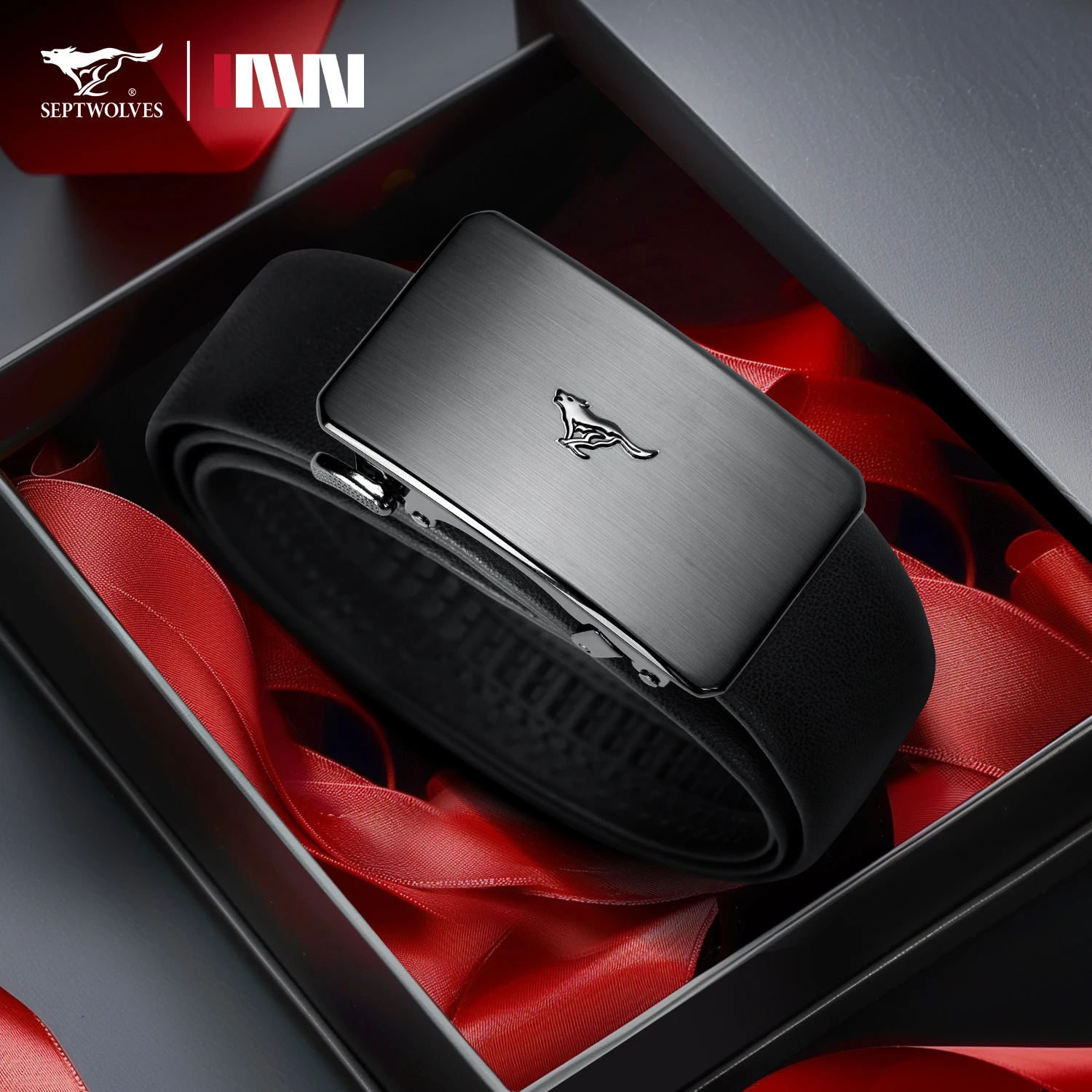 Septwolves Men Belts Fashionable Leather Belts Cow Split Automatic Inner Buckle Luxury Brands With Box Best Gift For Lover
Septwolves Men Belts Fashionable Leather Belts Cow Split Automatic Inner Buckle Luxury Brands With Box Best Gift For Lover