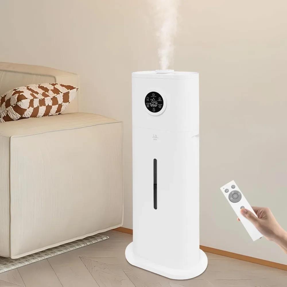 Smart Humidifier for Bedroom Large Room, 12L/3.17Gal Ultrasonic Cool Mist Humidifier with LCD Touch Screen & Remote Control 150W
Smart Humidifier for Bedroom Large Room, 12L/3.17Gal Ultrasonic Cool Mist Humidifier with LCD Touch Screen & Remote Control 150W