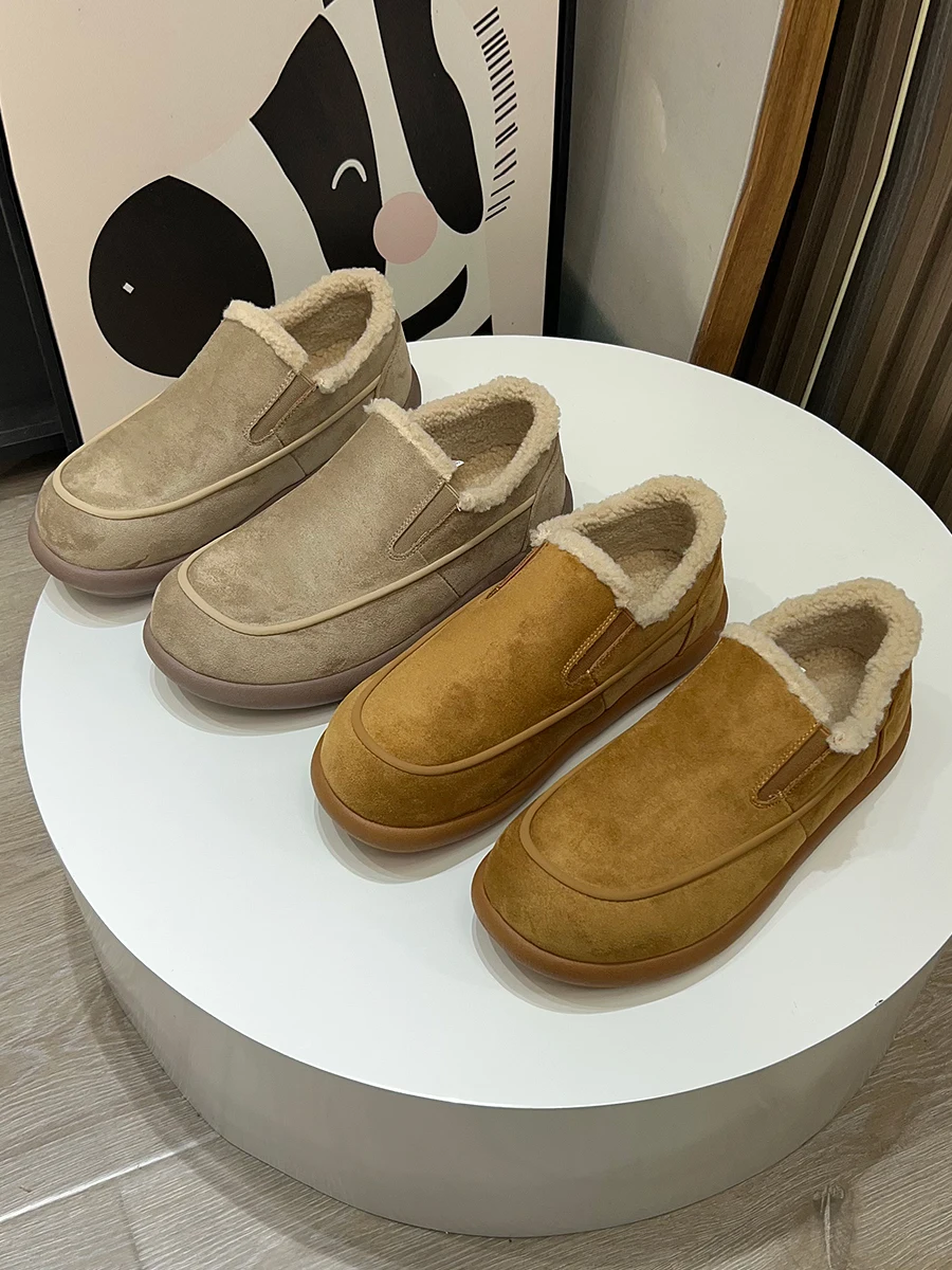 Men's Fashionable Casual Fleece Lined Slip-On Cotton Shoes Warmth Assurance Comfortable Wear Leather Material round Toe
Men's Fashionable Casual Fleece Lined Slip-On Cotton Shoes Warmth Assurance Comfortable Wear Leather Material round Toe