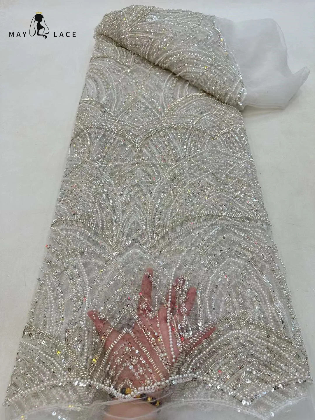 May Lace African Handmade Beads Lace Fabric For Wedding 2023 High Quality Nigerian French Groom Sequins Tulle Lace Fabric Sewing
May Lace African Handmade Beads Lace Fabric For Wedding 2023 High Quality Nigerian French Groom Sequins Tulle Lace Fabric Sewing