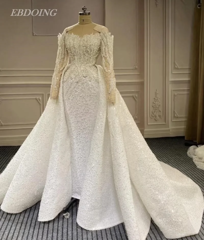 EBDOING Wedding Dress Mermaid 2 in 1 Boat Neck Neckline With Beading Customized Bride Gowns
EBDOING Wedding Dress Mermaid 2 in 1 Boat Neck Neckline With Beading Customized Bride Gowns