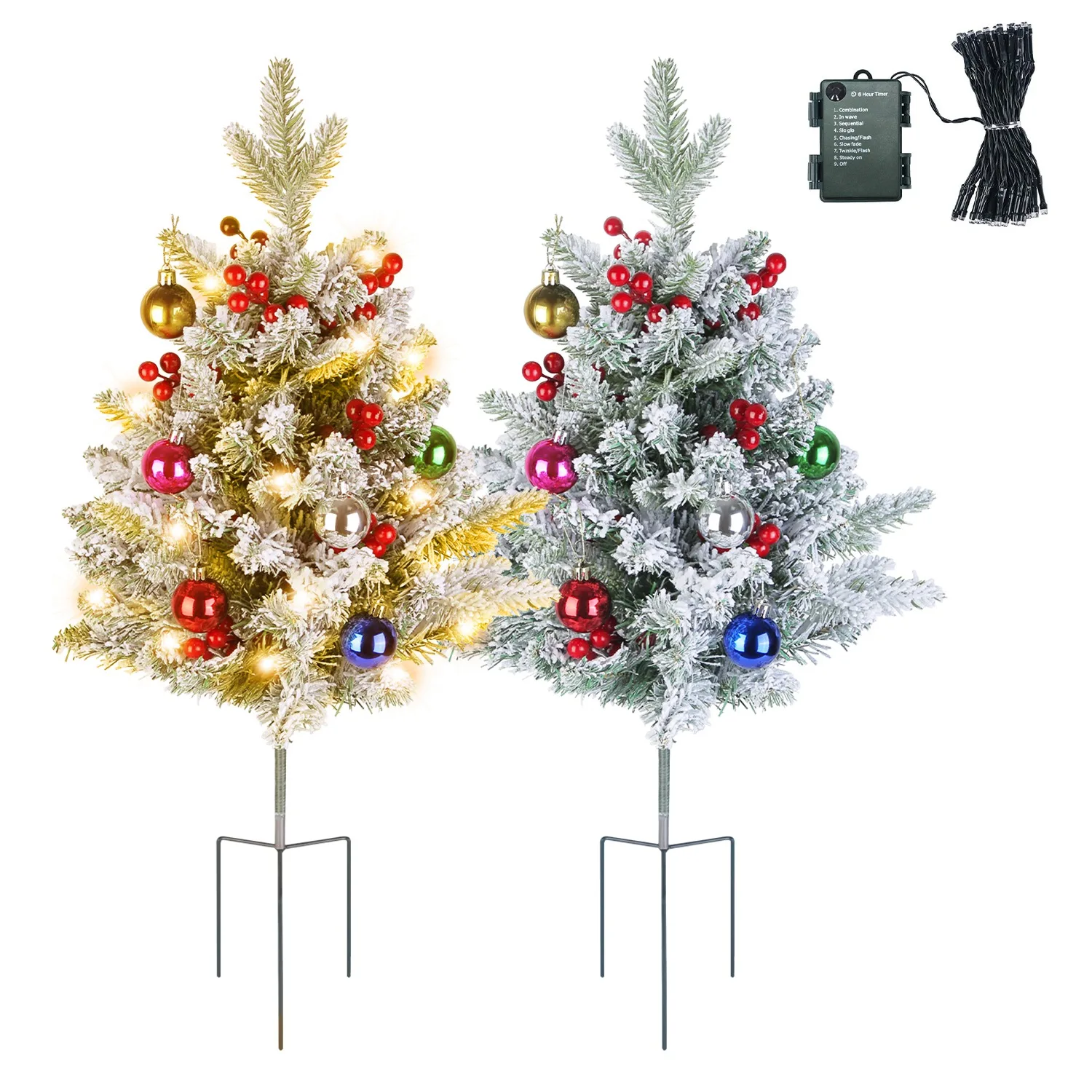 50 LED Lifelike Artificial Christmas Tree - 8 Lighting Modes, Auto 6H/18H Timer & IP44 Waterproof, Battery Operated Mini Tree with Red Berries for Holiday Home Porch Garden Decor
50 LED Lifelike Artificial Christmas Tree - 8 Lighting Modes, Auto 6H/18H Timer & IP44 Waterproof, Battery Operated Mini Tree with Red Berries for Holiday Home Porch Garden Decor