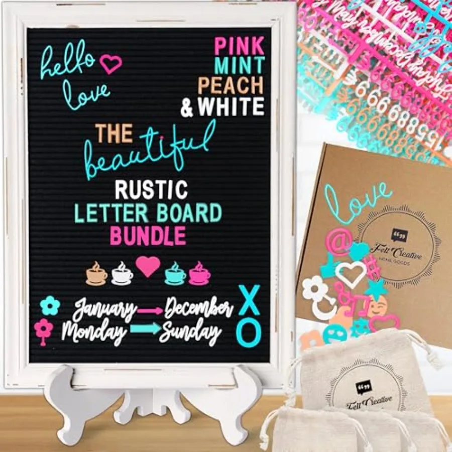 Rustic Felt Letter Board Ultimate Bundle Farmhouse Vintage White Wood Frame and Stand by Changeable Message Memo Board 800+ Let
Rustic Felt Letter Board Ultimate Bundle Farmhouse Vintage White Wood Frame and Stand by Changeable Message Memo Board 800+ Let