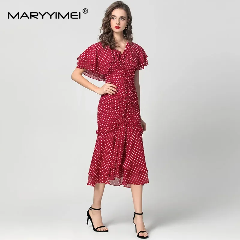 MARYYIMEI модное весеннее платье с рукавами-бабочками, женское элегантное дизайнерское платье русалки с высокой талией в горошек
MARYYIMEI модное весеннее платье с рукавами-бабочками, женское элегантное дизайнерское платье русалки с высокой талией в горошек