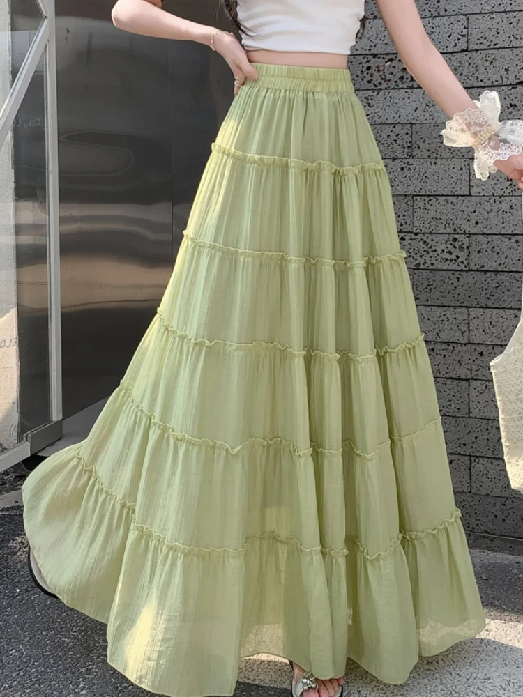 High end temperament slimming Long skirt for women's spring summer 2025 new Big swing A-line skirt Solid layered cake skirt
High end temperament slimming Long skirt for women's spring summer 2025 new Big swing A-line skirt Solid layered cake skirt