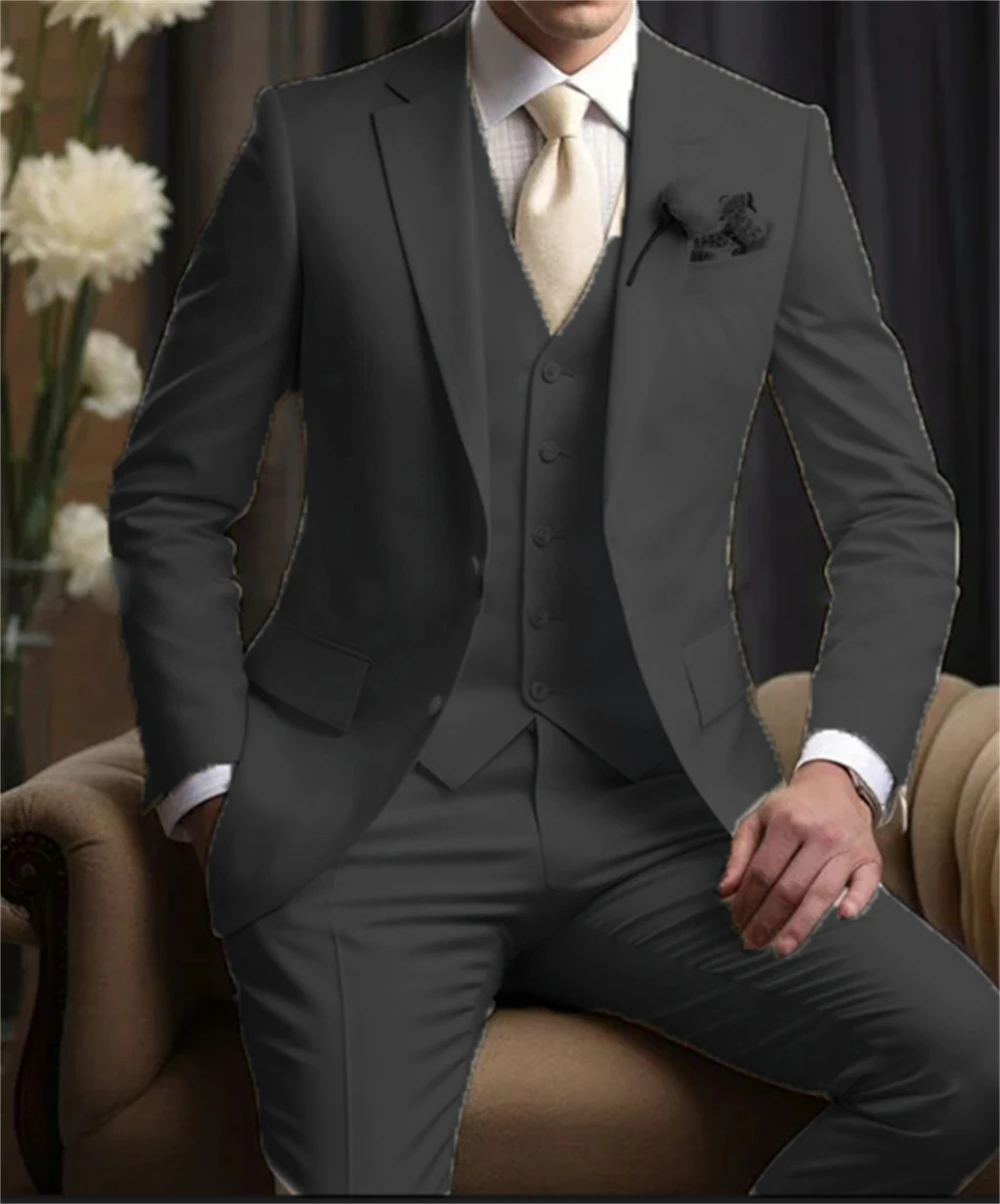 Elegant Wedding Men's Suits Blazer Slim Fit 3 Pcs Jacket Pants Vest Luxury Costume Homme Formal Party Male Clothing New
Elegant Wedding Men's Suits Blazer Slim Fit 3 Pcs Jacket Pants Vest Luxury Costume Homme Formal Party Male Clothing New