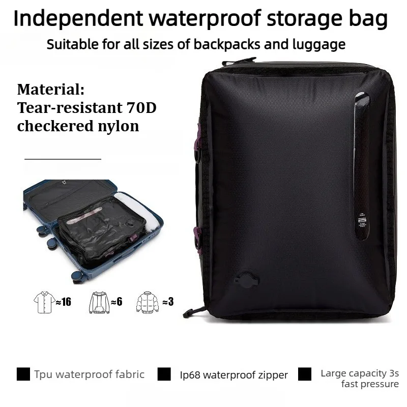 28L Vacuum Compression Storage Bag IP68 Waterproof Travel Packing Cube TPU Coated 70DNylon Luggage Organizer for Clothes&Bedding
28L Vacuum Compression Storage Bag IP68 Waterproof Travel Packing Cube TPU Coated 70DNylon Luggage Organizer for Clothes&Bedding