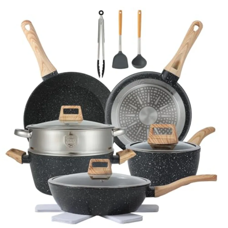 16PCS Pots and Pans Set Non Stick Cookware Set Nonstick with Cooking Set
16PCS Pots and Pans Set Non Stick Cookware Set Nonstick with Cooking Set