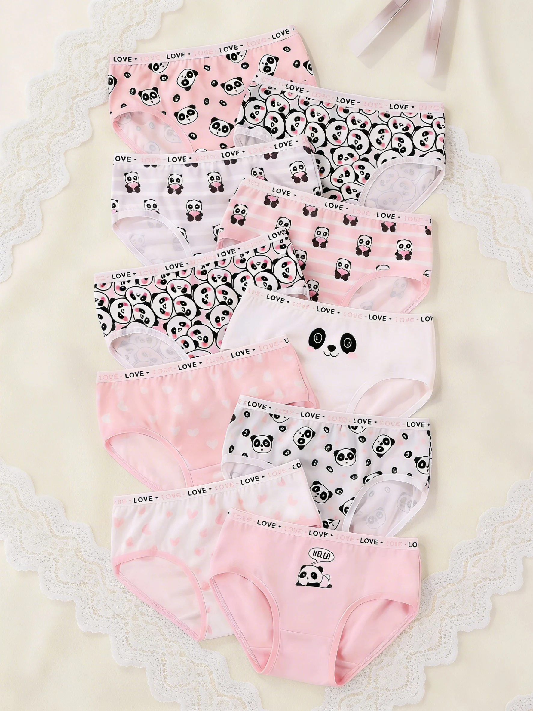 Girls' Multi-Color Cute Cartoon Animal Print Ribbon 10-Piece Set of Briefs and Panties
Girls' Multi-Color Cute Cartoon Animal Print Ribbon 10-Piece Set of Briefs and Panties