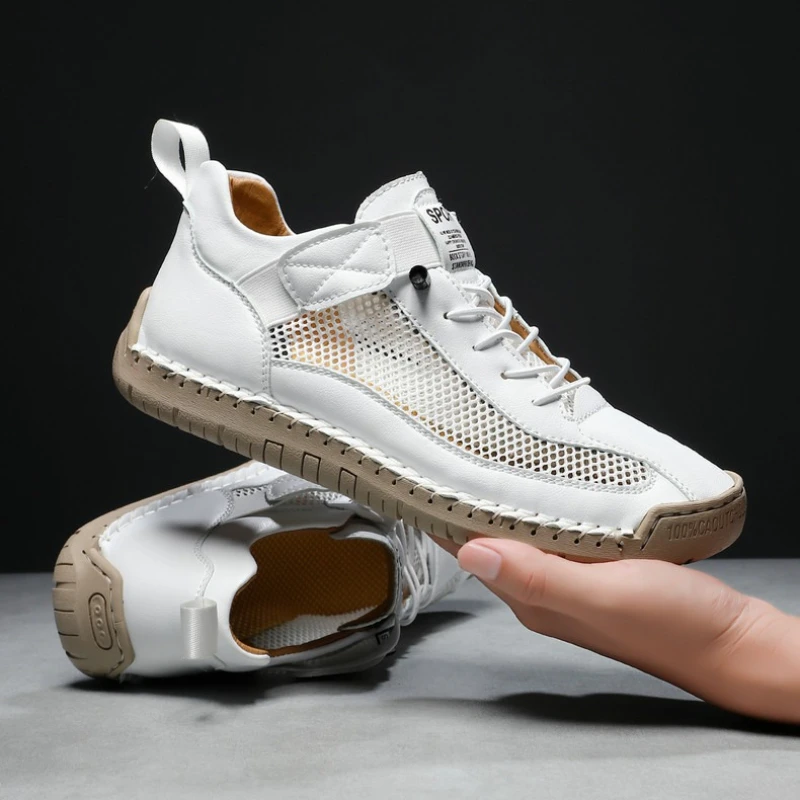 Новая кожаная повседневная мужская обувь ручной работы, дизайнерские кроссовки, дышащая кожаная обувь, мужская и женская сетчатая обувь, летняя уличная обувь большого размера
Новая кожаная повседневная мужская обувь ручной работы, дизайнерские кроссовки, дышащая кожаная обувь, мужская и женская сетчатая обувь, летняя уличная обувь большого размера