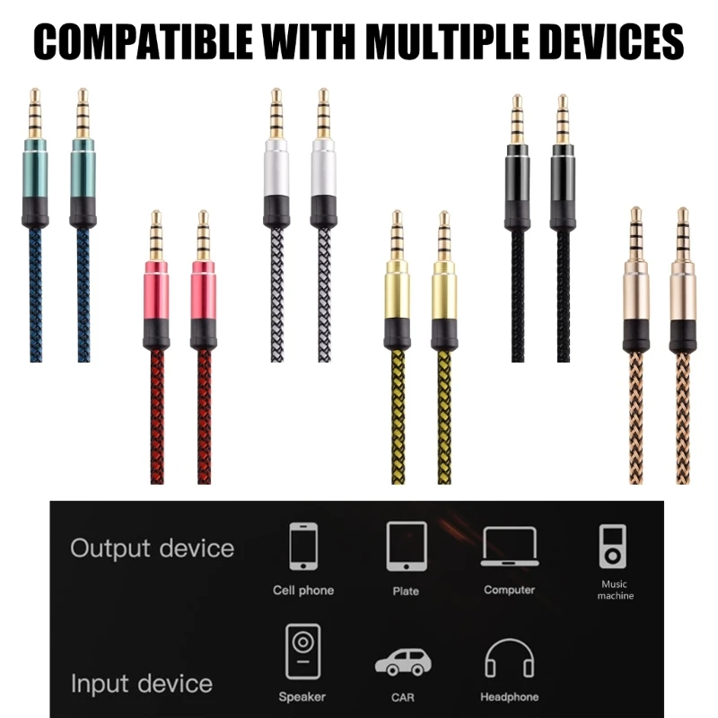 3.5mm to 3.5mm Stereo Sound Cable, 1/8" TRS to 1/8" TRS Nylon Braideds Stereo Sound Cable for Amplifiers Drop shipping
3.5mm to 3.5mm Stereo Sound Cable, 1/8" TRS to 1/8" TRS Nylon Braideds Stereo Sound Cable for Amplifiers Drop shipping