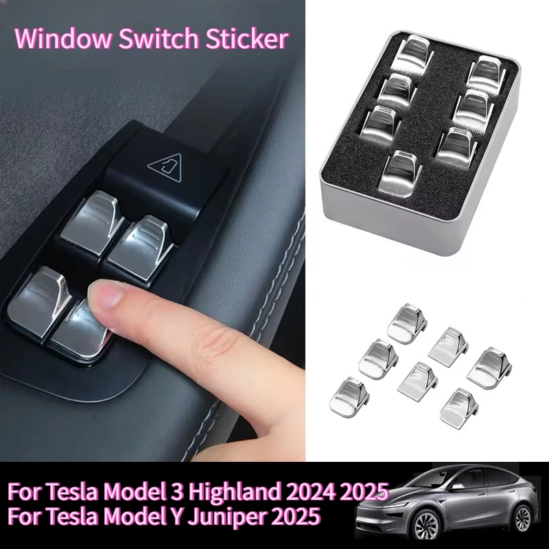 Window Lifter Switch Buttons Trim for Tesla Model 3 Highland Model Y Juniper 2025 ABS Door Open Button Cover Sticker Accessories
Window Lifter Switch Buttons Trim for Tesla Model 3 Highland Model Y Juniper 2025 ABS Door Open Button Cover Sticker Accessories