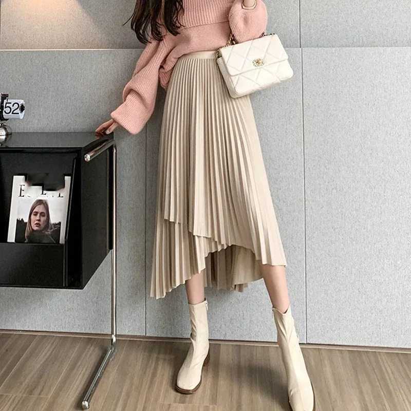Lucyever Vintage Streetwear Pleated Skirts Female Autumn Winter High Waist Irregular Long Skirt Women Fashion A Line Midi Skirts
Lucyever Vintage Streetwear Pleated Skirts Female Autumn Winter High Waist Irregular Long Skirt Women Fashion A Line Midi Skirts