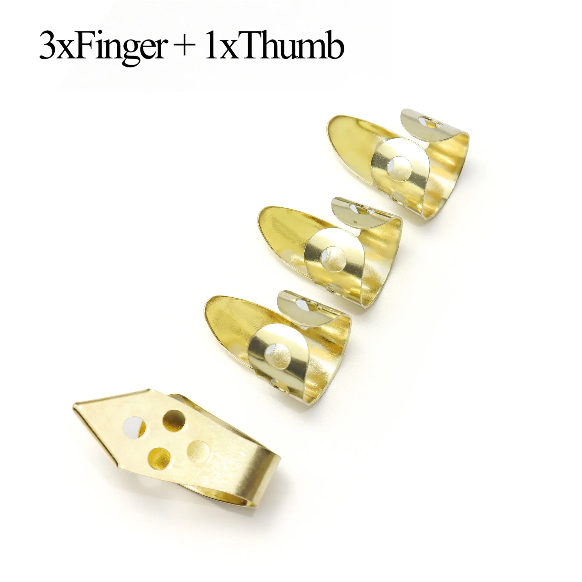 3 Index Fingers + 1 Thumb, Banjo Metal Picks, Guitar Finger Picks, Adjustable (gold)
3 Index Fingers + 1 Thumb, Banjo Metal Picks, Guitar Finger Picks, Adjustable (gold)