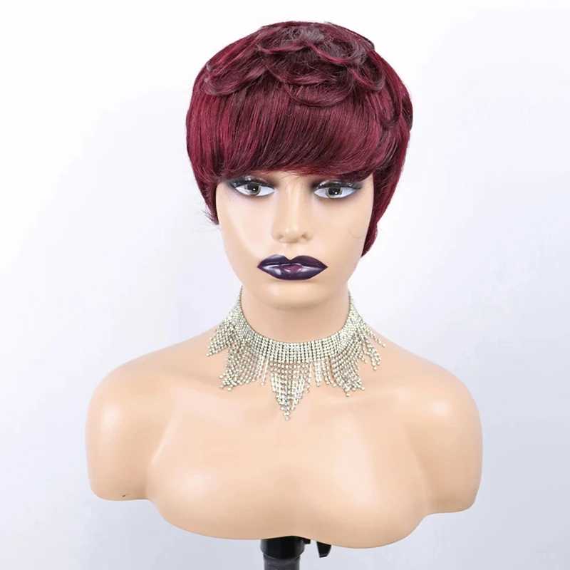 99j Short Hair Elf Cut Human Hair Wig Suitable For Black Women With Bangs, Blonde Hair, Machine-Made Natural Daily Party Wig
99j Short Hair Elf Cut Human Hair Wig Suitable For Black Women With Bangs, Blonde Hair, Machine-Made Natural Daily Party Wig