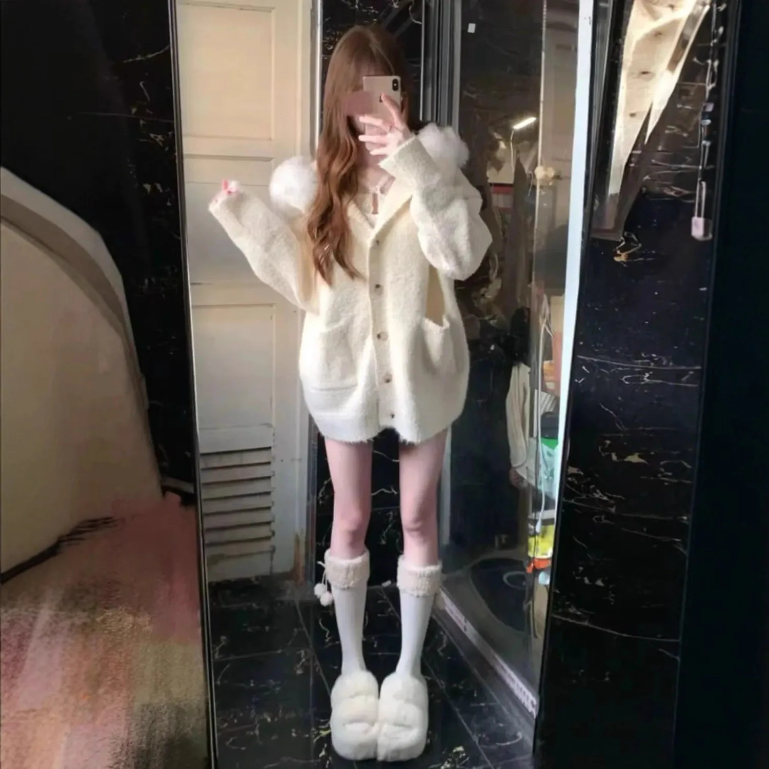 Sweater Jacket Autumn and Winter Sweater Collar Thickened Loose Knitted Cardigan Top
Sweater Jacket Autumn and Winter Sweater Collar Thickened Loose Knitted Cardigan Top