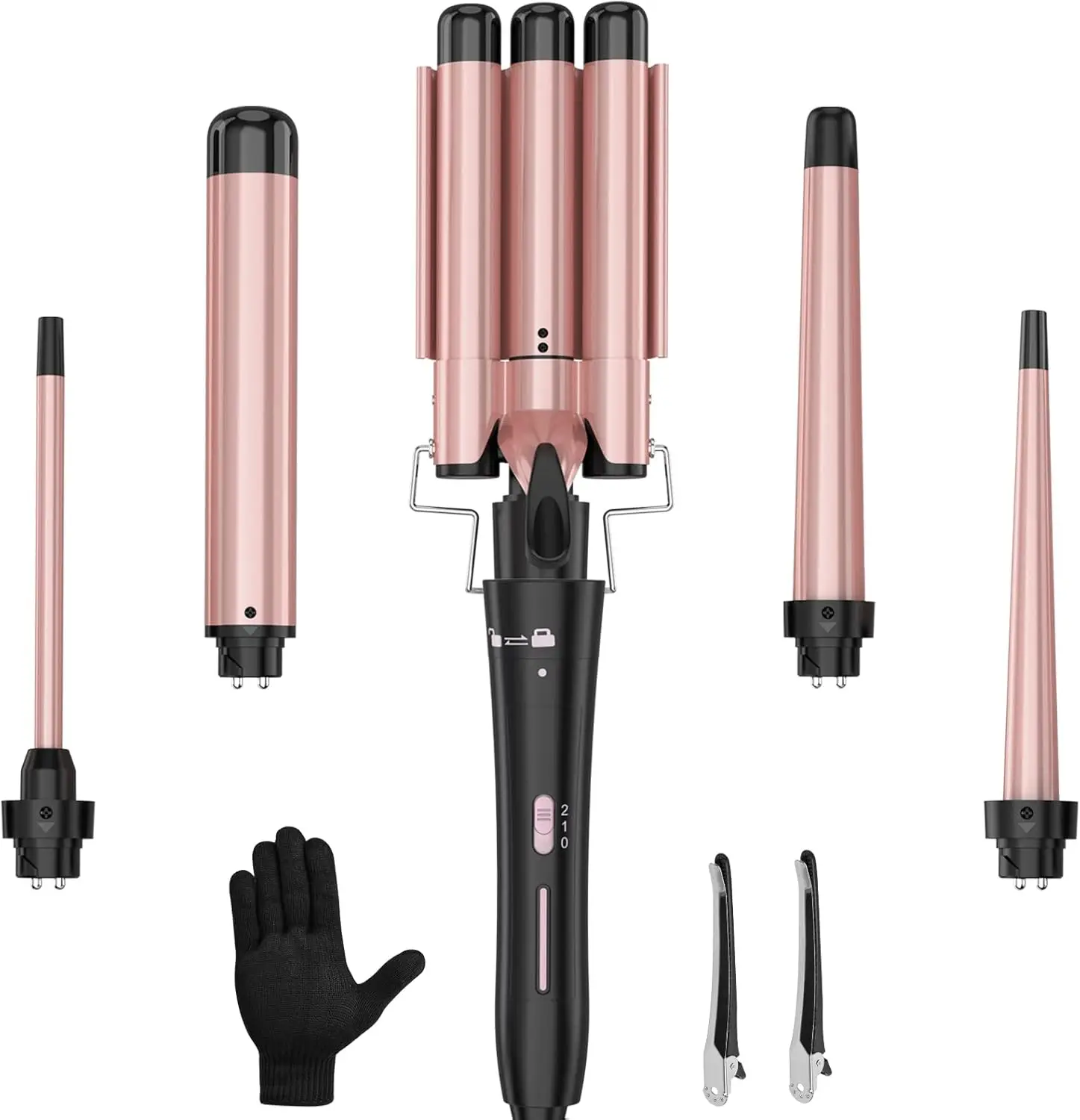 3-Barrel Ceramic Tourmaline Curling Wand Set for Women, Fast Heating & Dual Voltage
3-Barrel Ceramic Tourmaline Curling Wand Set for Women, Fast Heating & Dual Voltage