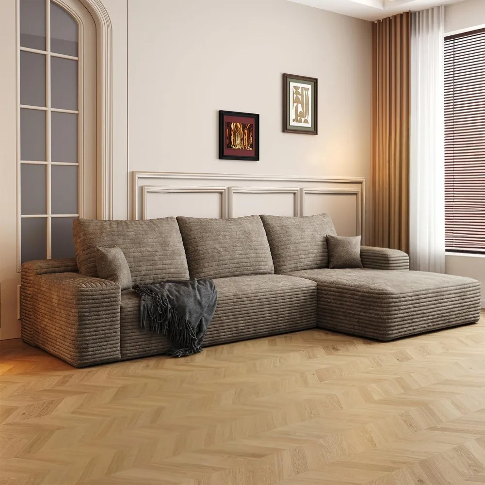 108" L-Shaped Sectional Corduroy Boneless Couch with Chaise, Modern Modular Couches for Living Room Apartments.
108" L-Shaped Sectional Corduroy Boneless Couch with Chaise, Modern Modular Couches for Living Room Apartments.
