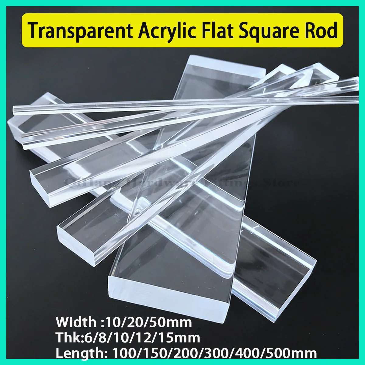 2Pcs Transparent Acrylic Flat Square Rod, 100-500mm Length, Extruded Plexiglass Bar, Custom Cut, DIY Craft Material
2Pcs Transparent Acrylic Flat Square Rod, 100-500mm Length, Extruded Plexiglass Bar, Custom Cut, DIY Craft Material
