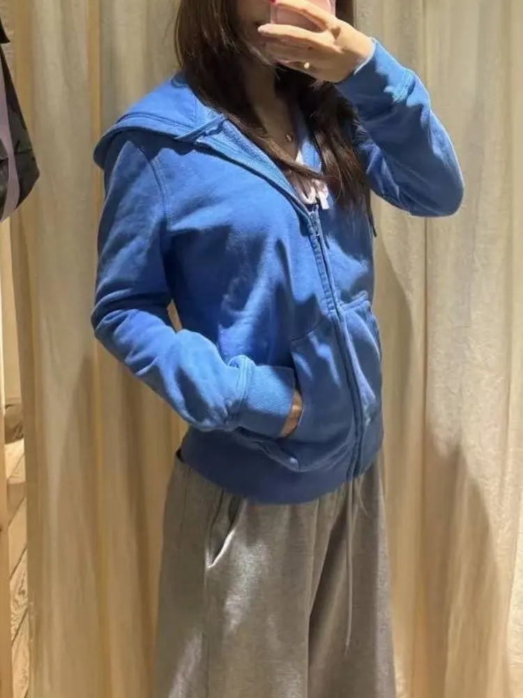 Милые электрические синие толстовки на молнии, женские осенние толстовки с капюшоном и карманами на шнурке, винтажные свободные толстовки в консервативном стиле Y2K, пальто
Милые электрические синие толстовки на молнии, женские осенние толстовки с капюшоном и карманами на шнурке, винтажные свободные толстовки в консервативном стиле Y2K, пальто