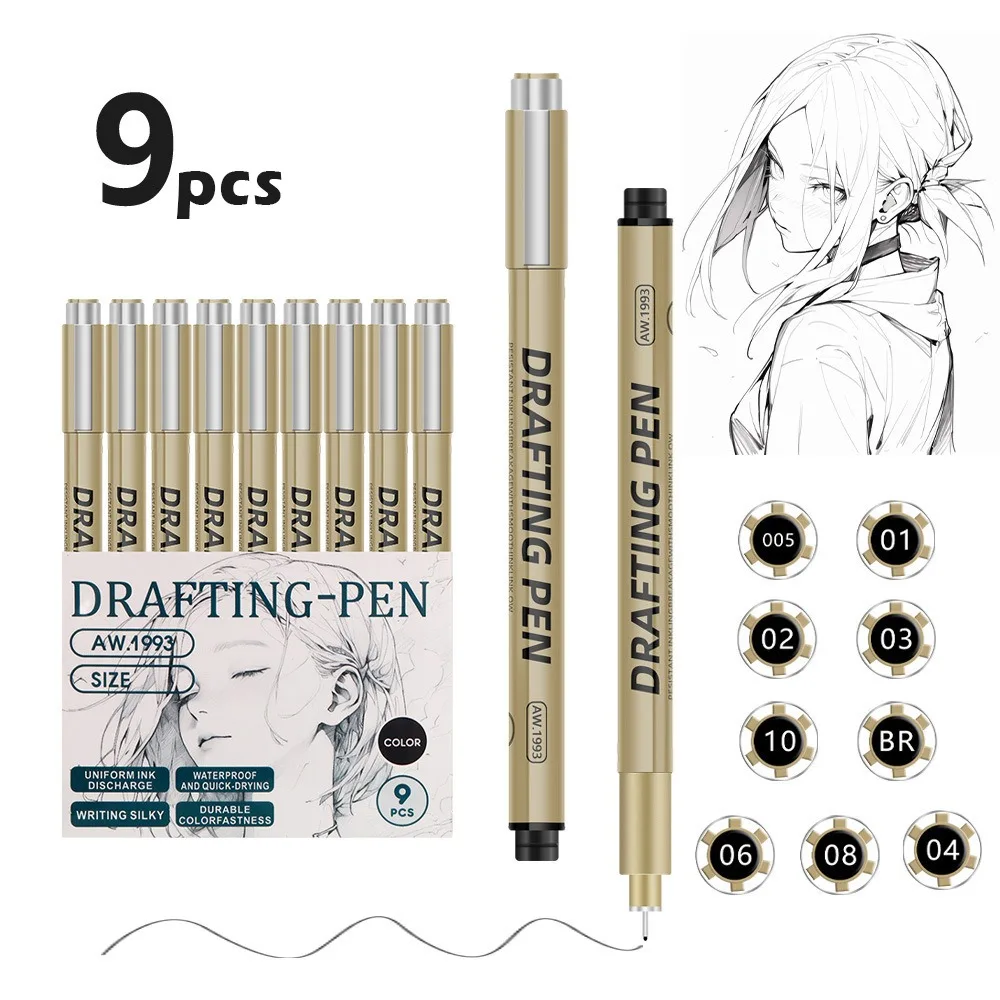 6/9/12pcs Professional Micron Fine Outline Pen Black Ink Smooth Drawing Pen Waterproof Marker Liner Comic Design
6/9/12pcs Professional Micron Fine Outline Pen Black Ink Smooth Drawing Pen Waterproof Marker Liner Comic Design