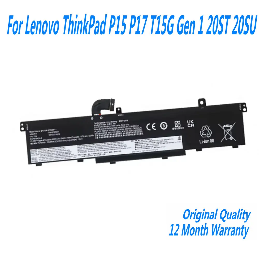 Аккумулятор для ноутбука 15.52V 8120mAh 94Wh L19C6P71 L19L6P71 для Lenovo ThinkPad P15 P17 T15G Gen 1 20ST 20SU
Аккумулятор для ноутбука 15.52V 8120mAh 94Wh L19C6P71 L19L6P71 для Lenovo ThinkPad P15 P17 T15G Gen 1 20ST 20SU