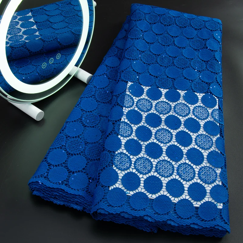 Blue African Guiqure Cord Lace Fabric 5Yards 2022 Sequin French Nigerian Water Soluble Lace Fabric For Women Dress Party A 3205
Blue African Guiqure Cord Lace Fabric 5Yards 2022 Sequin French Nigerian Water Soluble Lace Fabric For Women Dress Party A 3205