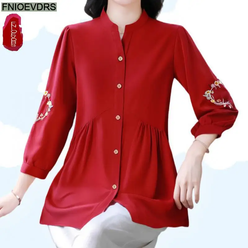 Retro Vintage Embroidery Flower Print Peplum Tops 2025 Spring Loose New Design Women Long Sleeve Button Basic Shirts Blouses
Retro Vintage Embroidery Flower Print Peplum Tops 2025 Spring Loose New Design Women Long Sleeve Button Basic Shirts Blouses