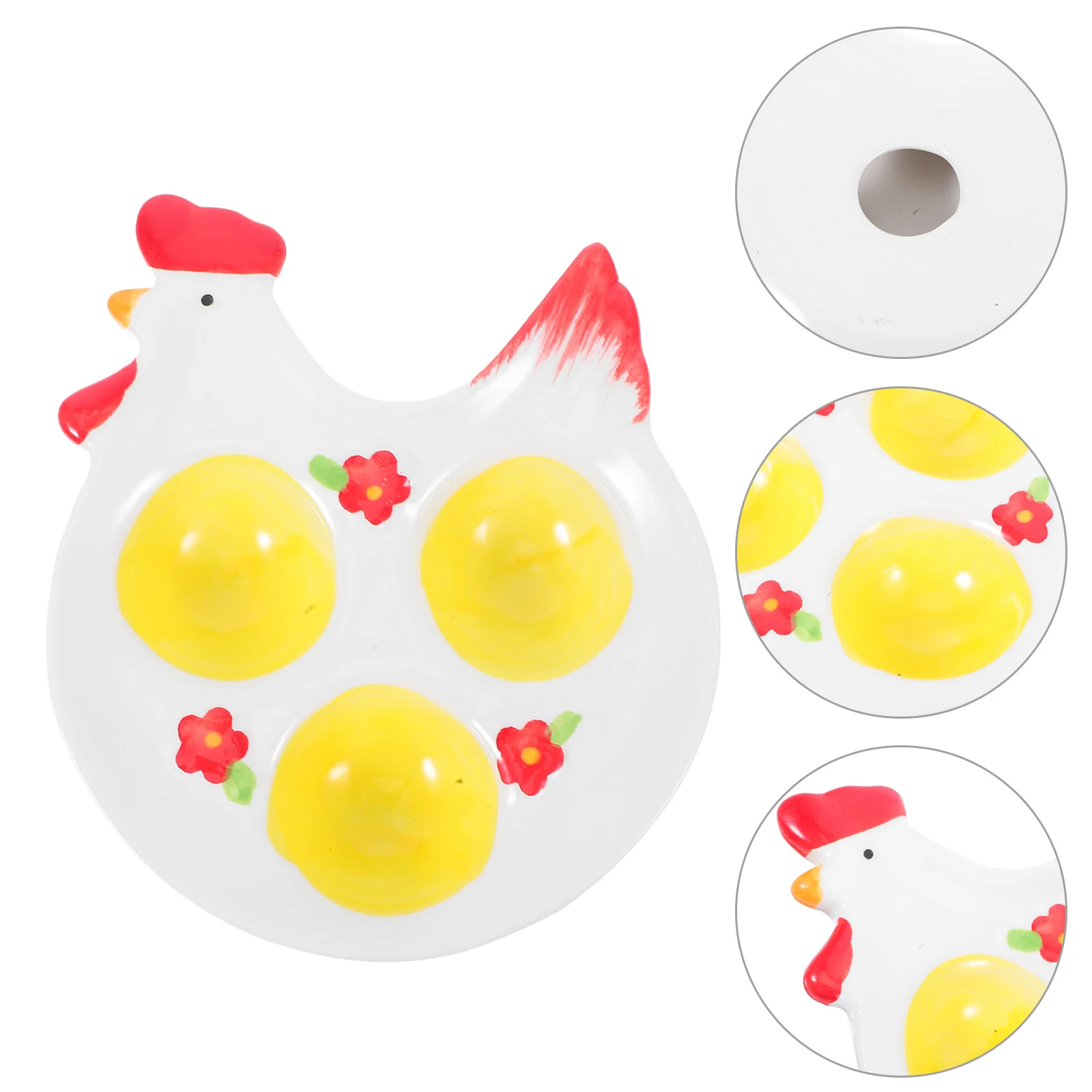 Chicken Egg Holder 3 Compartment Decorative Kitchen Countertop Organizer Porcelain Egg Rack Storage Tray for Fridge
Chicken Egg Holder 3 Compartment Decorative Kitchen Countertop Organizer Porcelain Egg Rack Storage Tray for Fridge