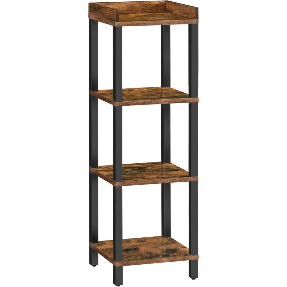 4 Tier Narrow Industrial Wooden Corner Storage Display Rack for Small Spaces Rustic Brown Black
4 Tier Narrow Industrial Wooden Corner Storage Display Rack for Small Spaces Rustic Brown Black